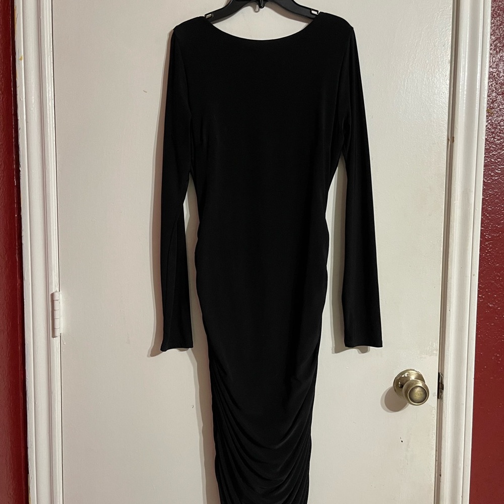 Fashion Nova Black Long Sleeve Bodycon Dress